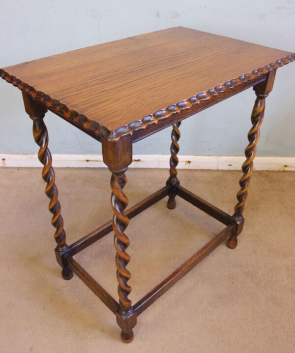 Antique Oak Barley Twist Occasional Table - Image 5