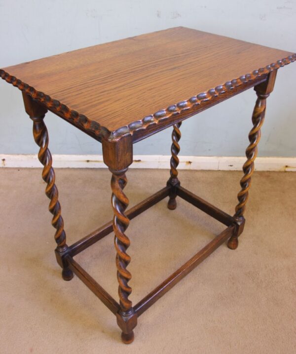 Antique Oak Barley Twist Occasional Table occasional table Antique Tables 7