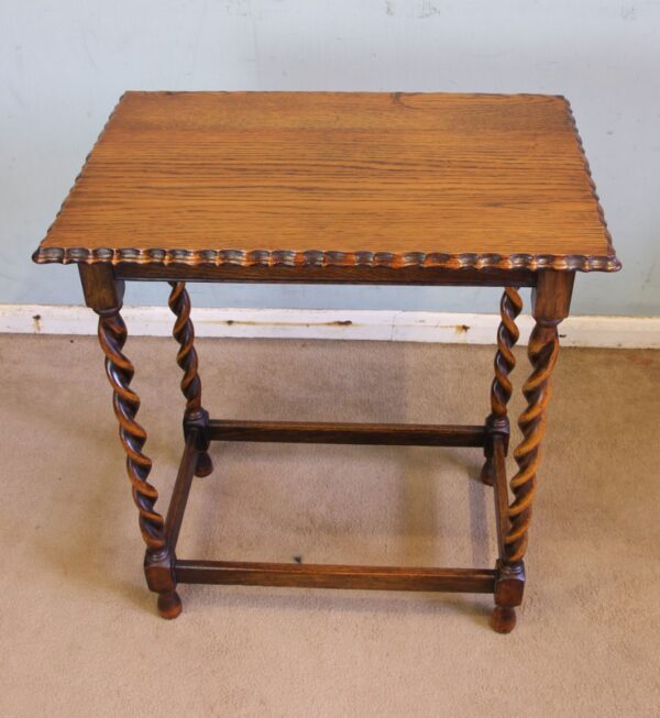 Antique Oak Barley Twist Occasional Table - Image 6