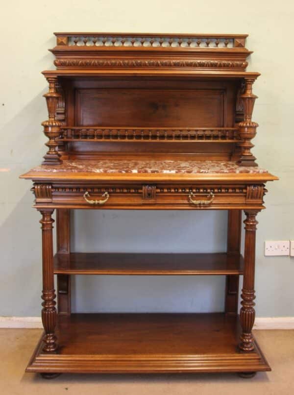 Antique Victorian Walnut French Buffet. - Image 2