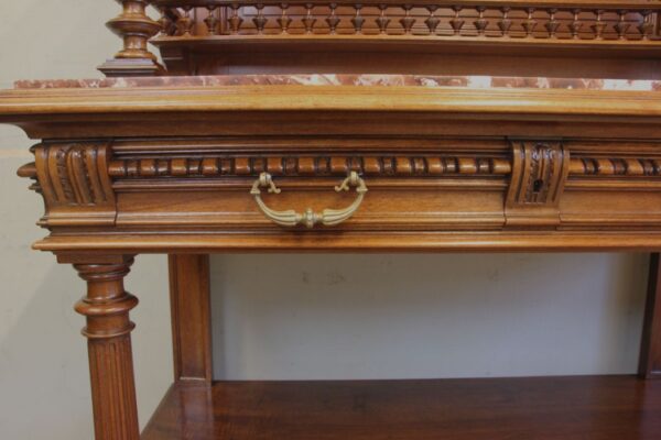 Antique Victorian Walnut French Buffet. - Image 11