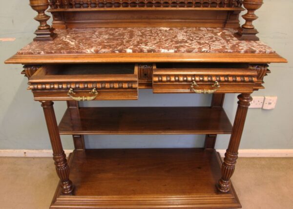 Antique Victorian Walnut French Buffet. - Image 12