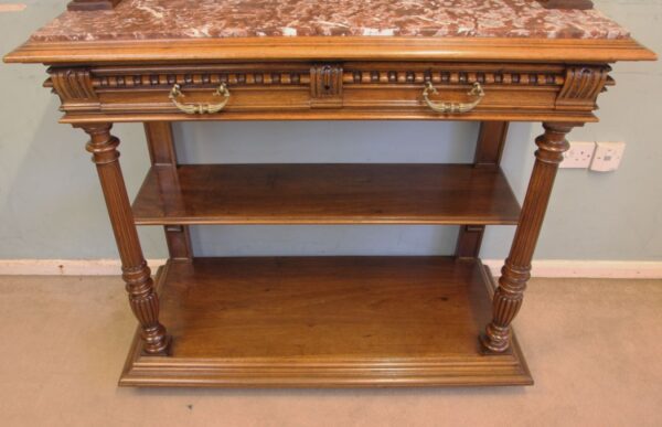Antique Victorian Walnut French Buffet. - Image 6