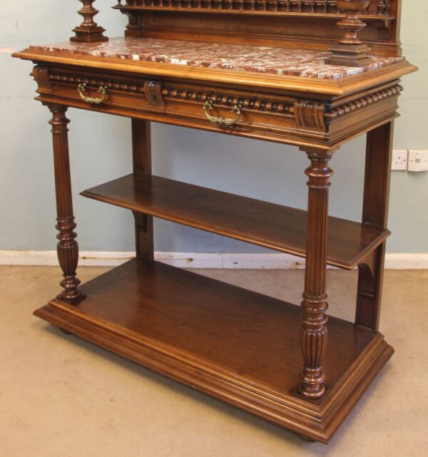 Antique Victorian Walnut French Buffet. - Image 7