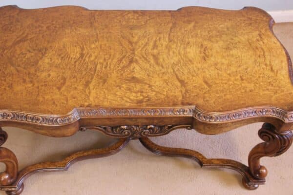 Antique Burr Walnut Shaped Coffee Table burr walnut Antique Tables 7