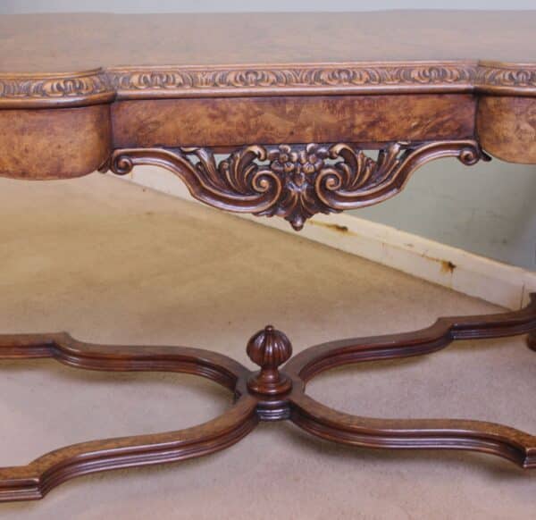 Antique Burr Walnut Shaped Coffee Table - Image 8