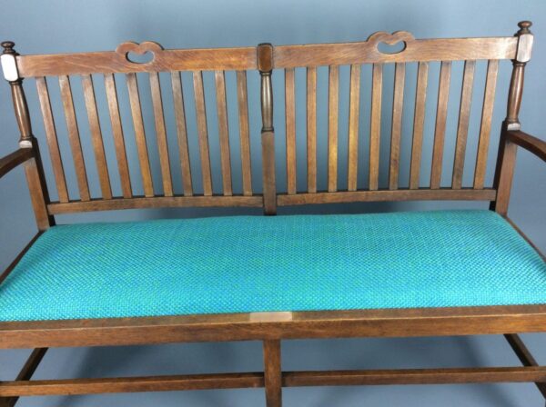 Arts & Crafts Oak Settle - Image 2