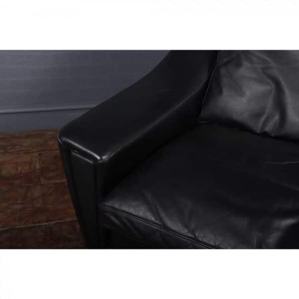 Mid Century Modern Danish Black Leather chair c1960 - Image 13