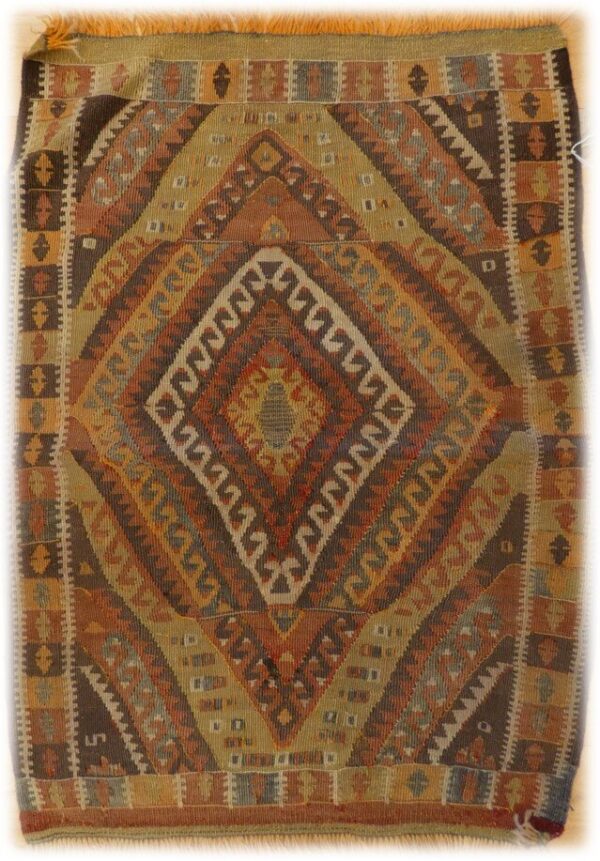 KAYSERI KILIM 75cm x 56cm Antique Antique Rugs 3