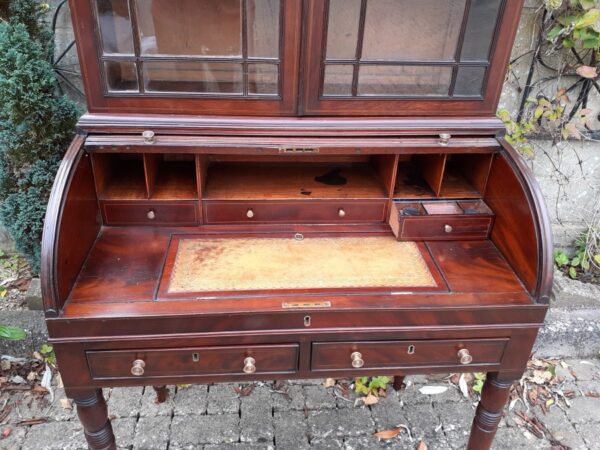 Mahogany tambour top bookcase bureau circa 1820 bookcase bureau Antique Bookcases 7