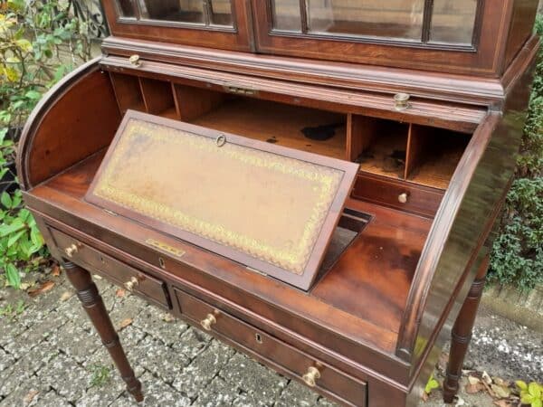 Mahogany tambour top bookcase bureau circa 1820 bookcase bureau Antique Bookcases 4