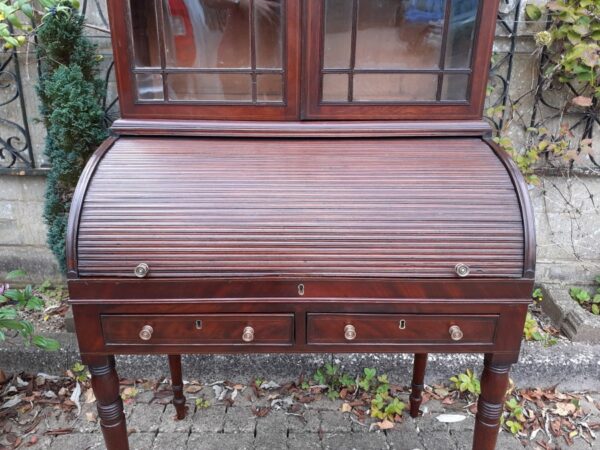 Mahogany tambour top bookcase bureau circa 1820 bookcase bureau Antique Bookcases 5