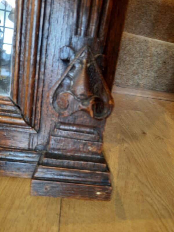 19th Century Flemish Carved Oak Gothic Floor Mirror Carved frame Antique Mirrors 8