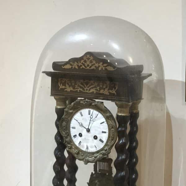 French Portico clock under glass dome Antique Clocks 5