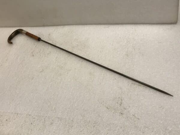Gentleman’s walking stick sword stick with silver collar - Image 5