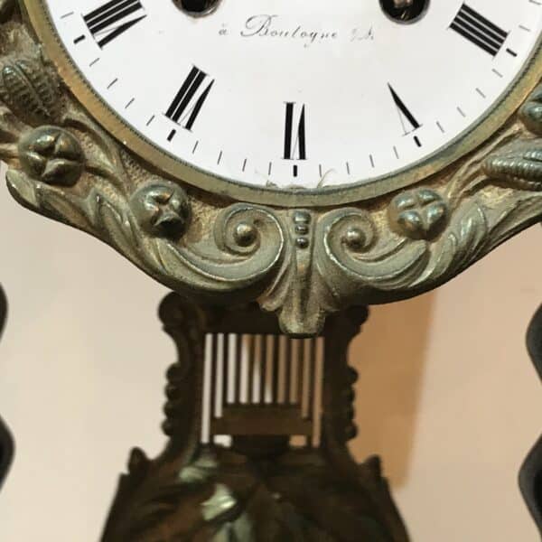 French Portico clock under glass dome - Image 6