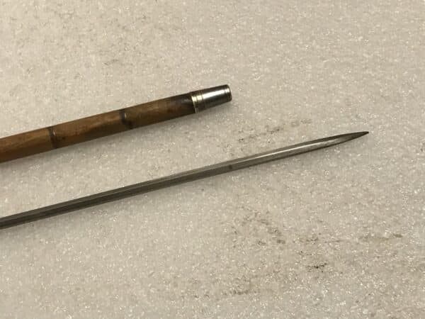 Gentleman’s walking stick sword stick with silver collar - Image 6