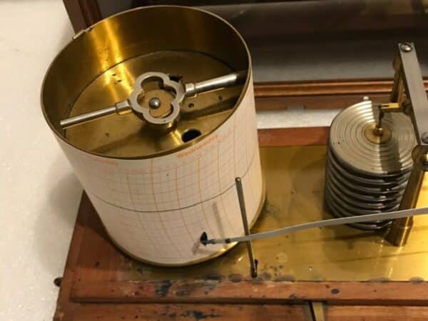 Barograph mahogany cased top French maker - Image 7