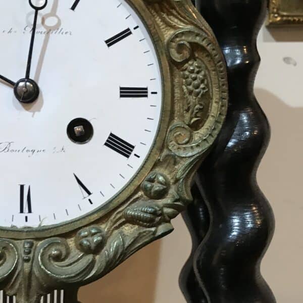 French Portico clock under glass dome - Image 7