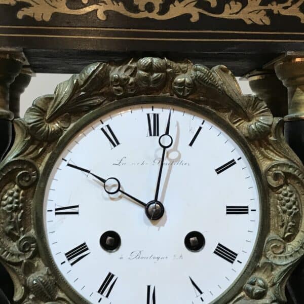 French Portico clock under glass dome - Image 9