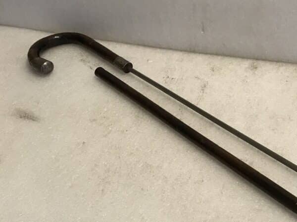 Gentleman’s walking stick sword stick with silver mounts - Image 9