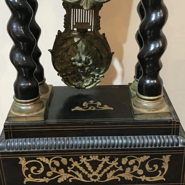 French Portico clock under glass dome - Image 10
