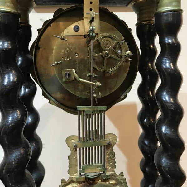French Portico clock under glass dome - Image 20