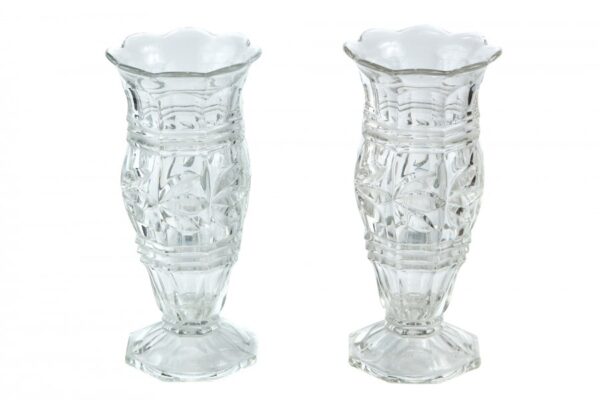 Beautiful Pair Of Antique Glass Edwardian Vases
