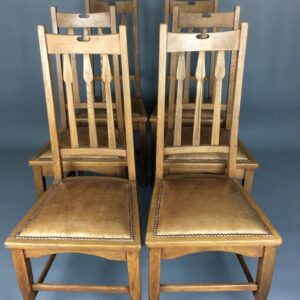 Set of Six Arts & Crafts Dining Chairs Arts and Crafts Antique Chairs
