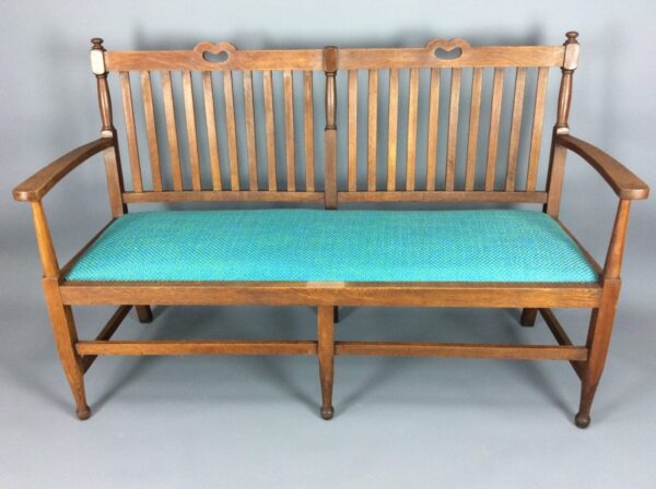 Arts & Crafts Oak Settle Arts and Crafts Antique Benches 3