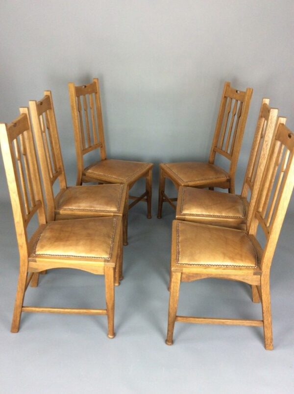 Set of Six Arts & Crafts Dining Chairs Arts and Crafts Antique Chairs 4