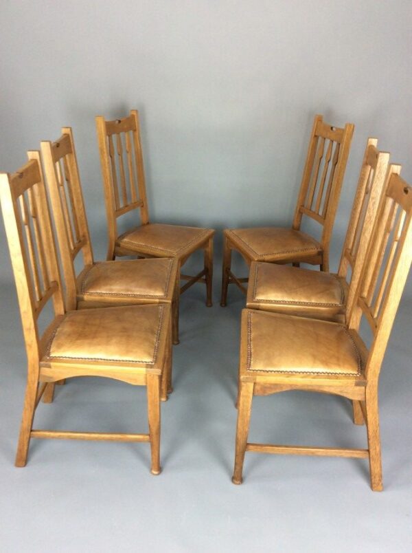Set of Six Arts & Crafts Dining Chairs - Image 2