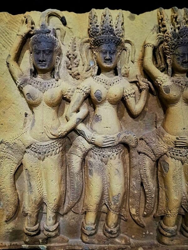 Lintel of 4 Apsara, Angkor Wat. Antique Antiquities 4