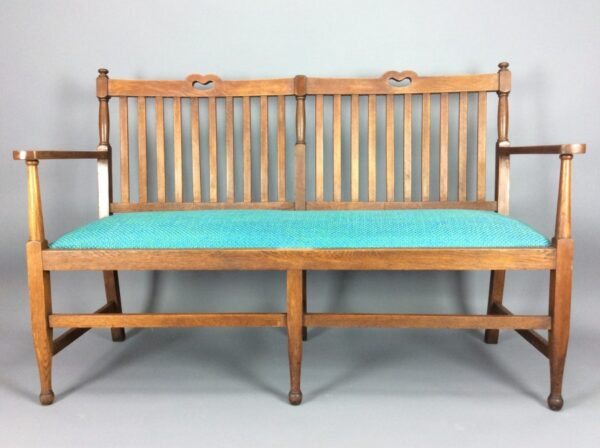 Arts & Crafts Oak Settle Arts and Crafts Antique Benches 5