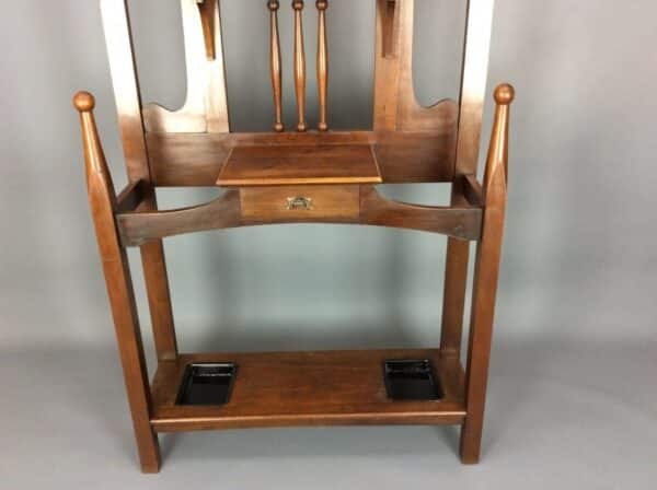 Arts & Crafts Mahogany Hall Stand Arts and Crafts Antique Furniture 4