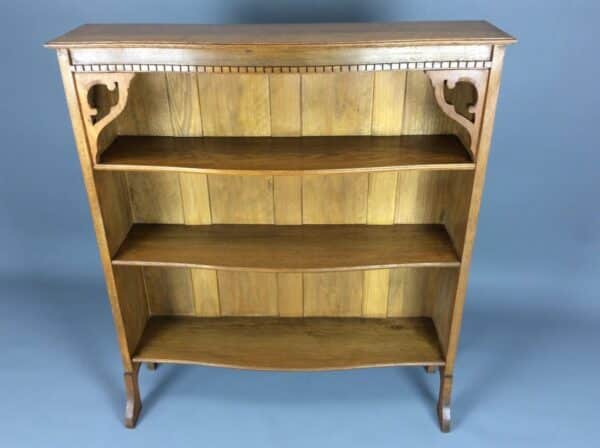 Arts & Crafts Serpentine Open Bookcase Arts and Crafts Antique Bookcases 3