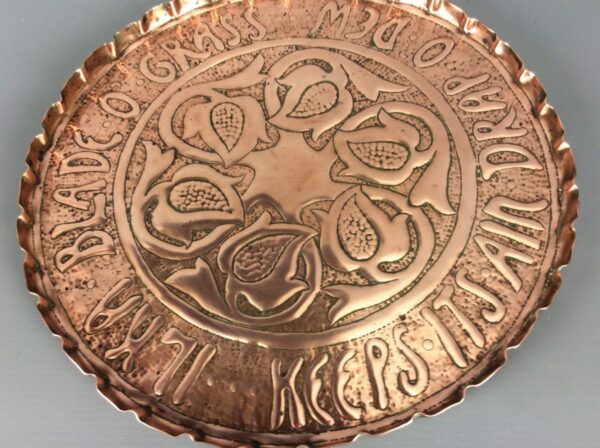 Arts & Crafts Repousse Copper Charger Arts and Crafts Antique Metals 3