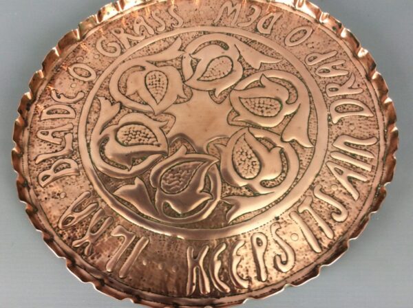 Arts & Crafts Repousse Copper Charger