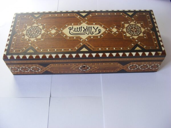 Beautiful Islamic Spain / Andalusia Inlaid Glove Box c1920 Mother of Pearl Bone Alhambra Antique Boxes 3