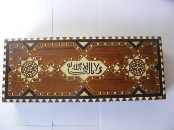 Beautiful Islamic Spain / Andalusia Inlaid Glove Box c1920 Mother of Pearl Bone Alhambra Antique Boxes 4