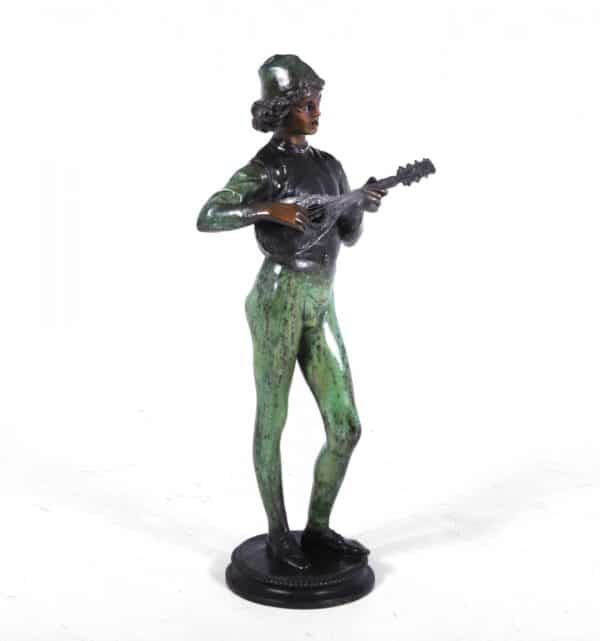Antique Bronze Sculpture ‘Standing Music Man’ by Barbedienne Fondeur c1880 Antique Sculptures 3