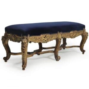 Antique French Carved and Parcel Gilt Long Stool c1860 Antique, French, Carved, Parcel Gilt, Long Stool, c1860 Antique Stools