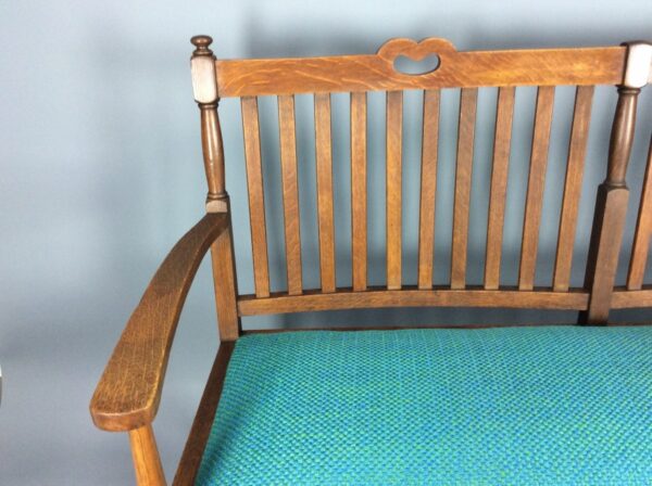 Arts & Crafts Oak Settle - Image 4