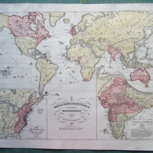 Rare map of The British Empire by Spruner antique maps Antique Maps