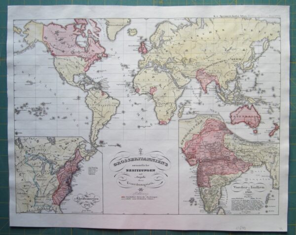 Rare map of The British Empire by Spruner antique maps Antique Maps 3