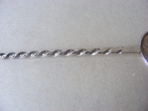 Rare Solid Silver Saudi Arabia Coin Spoon in original box 1935 - Image 4