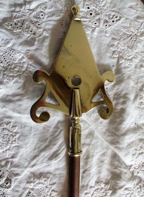 Antique English Victorian Friendly Society Brass Pole Head ~ Westonzoyland, Somerset Antique Antique Metals 5