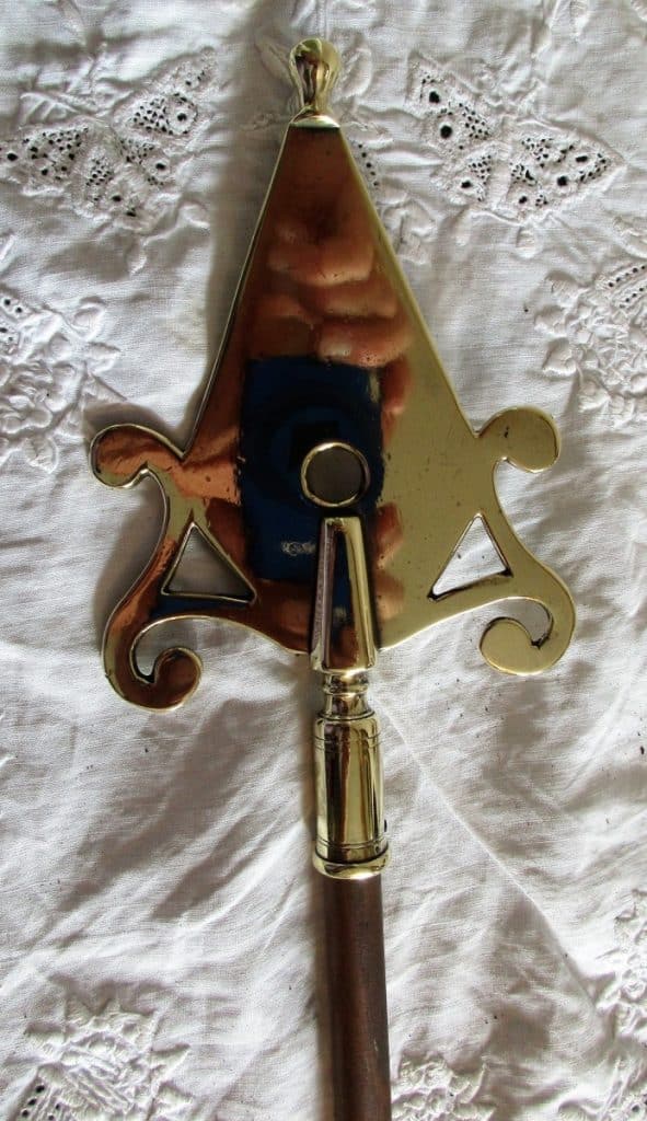 Antique English Victorian Friendly Society Brass Pole Head ~ Westonzoyland, Somerset Antique Antique Metals 6