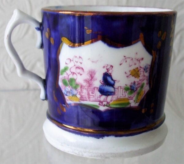Antique Victorian Gaudy Welsh “Chinoiserie” Pattern Porcelain Mug Antique Antique Ceramics 5