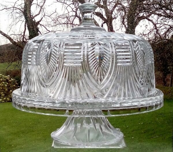 Antique English Moulded and Cut Glass Covered Cakestand Antique Antique Glassware 4